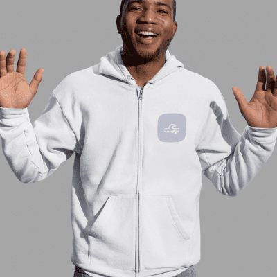 Sudadera unisex sostenible con capucha y cremallera