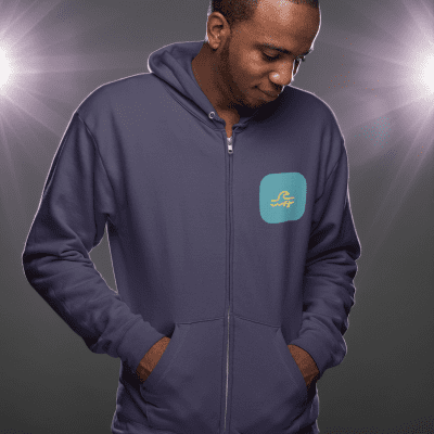 Sudadera unisex sostenible con capucha y cremallera