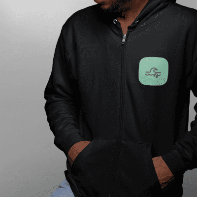 Sudadera unisex sostenible con capucha y cremallera