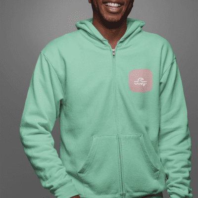 Sudadera unisex sostenible con capucha y cremallera