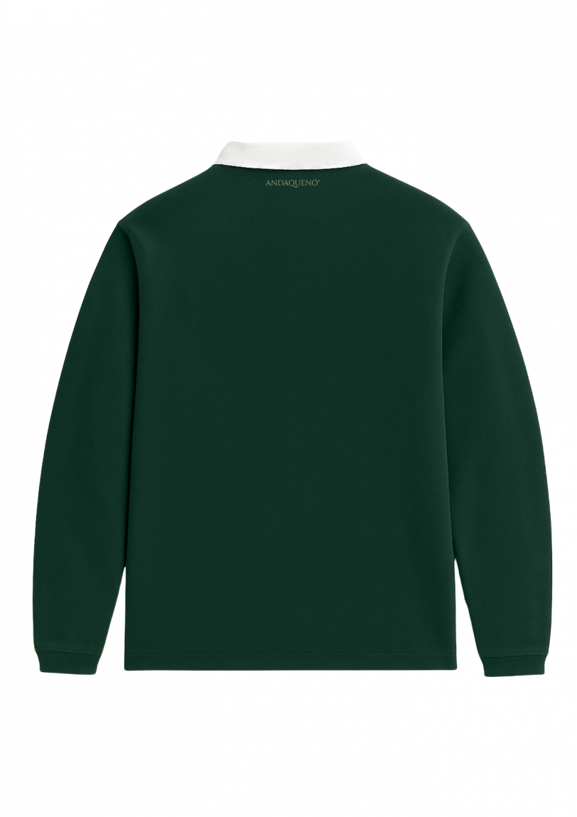 Polo unisex oversize estilo rugby sostenible ANDAQUENÓ® – Hecho en España - Imagen 3