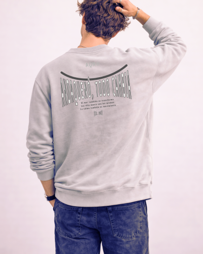 Sudadera cápsula ANDAQUENÓ® | Stone Wash · Algodón orgánico 100% hecho en España