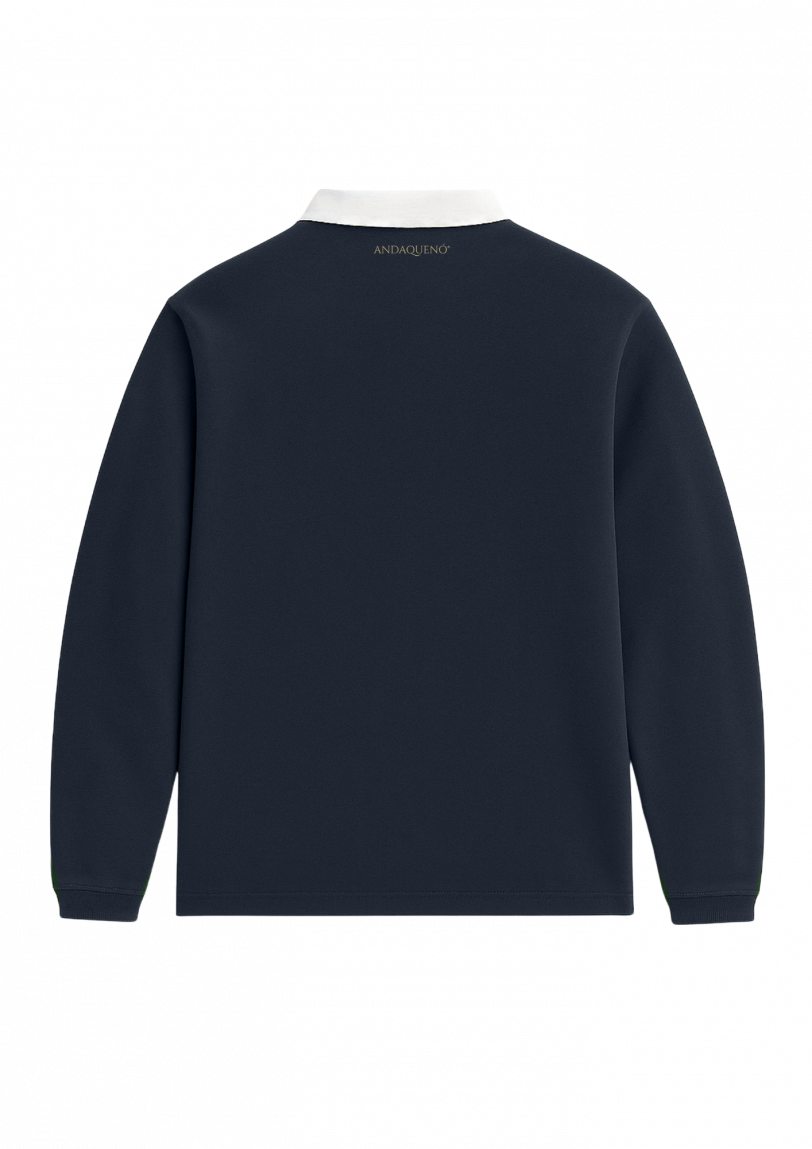 Polo unisex oversize estilo rugby sostenible ANDAQUENÓ® – Hecho en España - Imagen 5