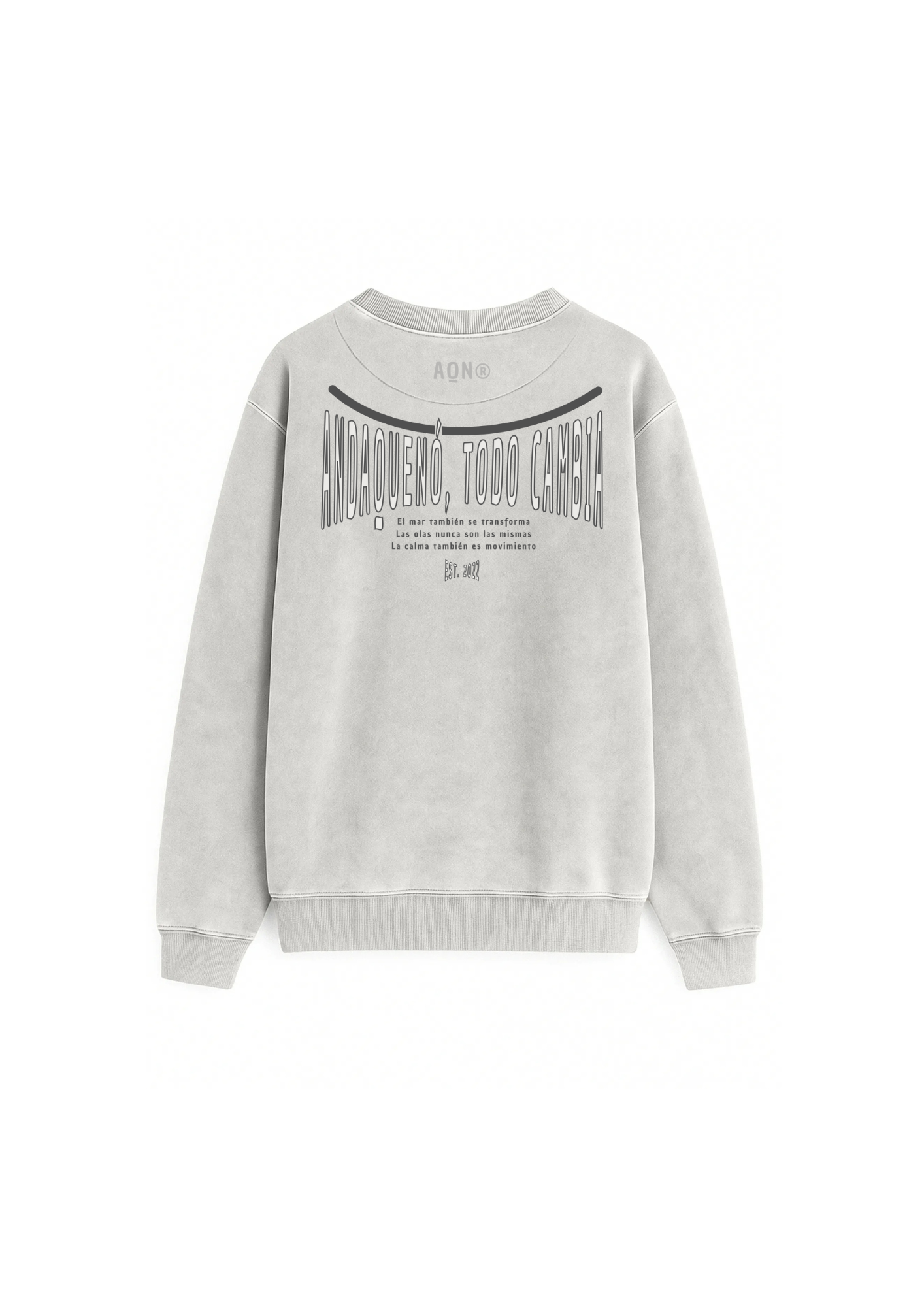 Sudadera cápsula ANDAQUENÓ® | Stone Wash · Algodón orgánico 100% hecho en España