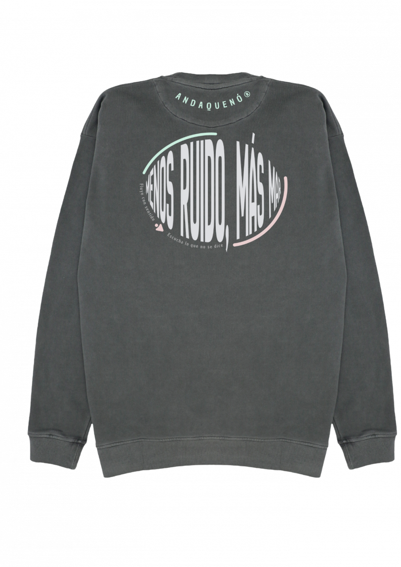 Sudadera cápsula ANDAQUENÓ® – MENOS RUIDO, MAS MAR | Stone Wash · Algodón orgánico 100% hecho en España - Imagen 4