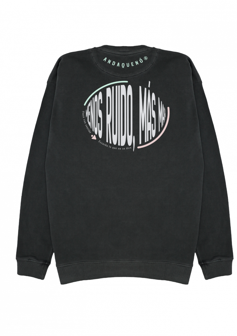 Sudadera cápsula ANDAQUENÓ® – MENOS RUIDO, MAS MAR | Stone Wash · Algodón orgánico 100% hecho en España - Imagen 3