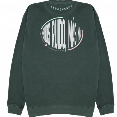 Sudadera cápsula ANDAQUENÓ® – MENOS RUIDO, MAS MAR | Stone Wash · Algodón orgánico 100% hecho en España