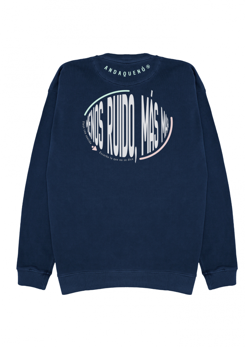 Sudadera cápsula ANDAQUENÓ® – MENOS RUIDO, MAS MAR | Stone Wash · Algodón orgánico 100% hecho en España - Imagen 5