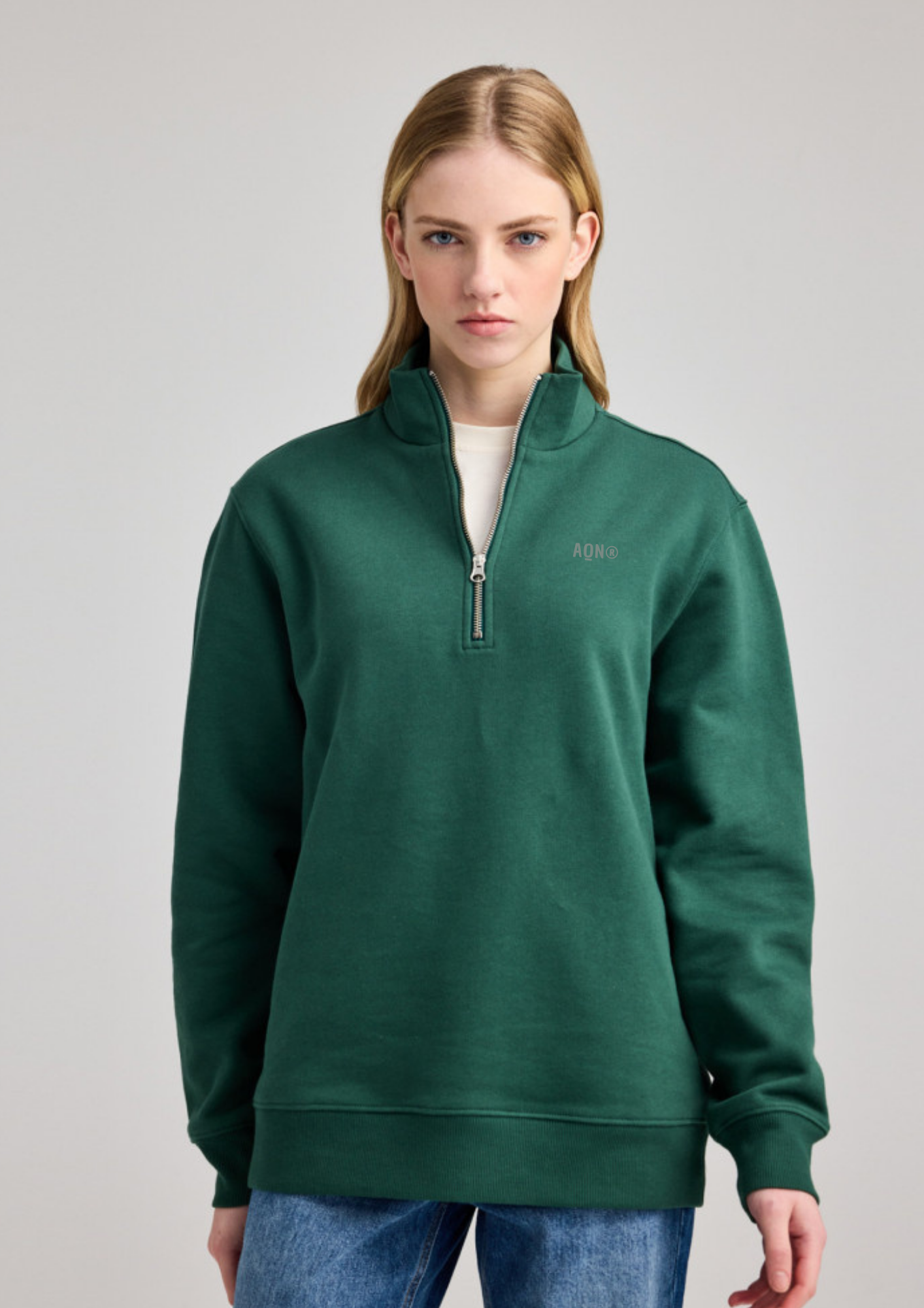 Sudadera Oversize Half-Zip Orgánica ANDAQUENÓ®