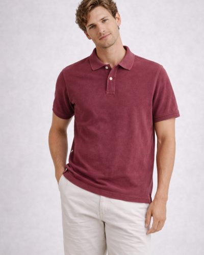 Polo sostenible de algodón orgánico efecto lavado hecho en España