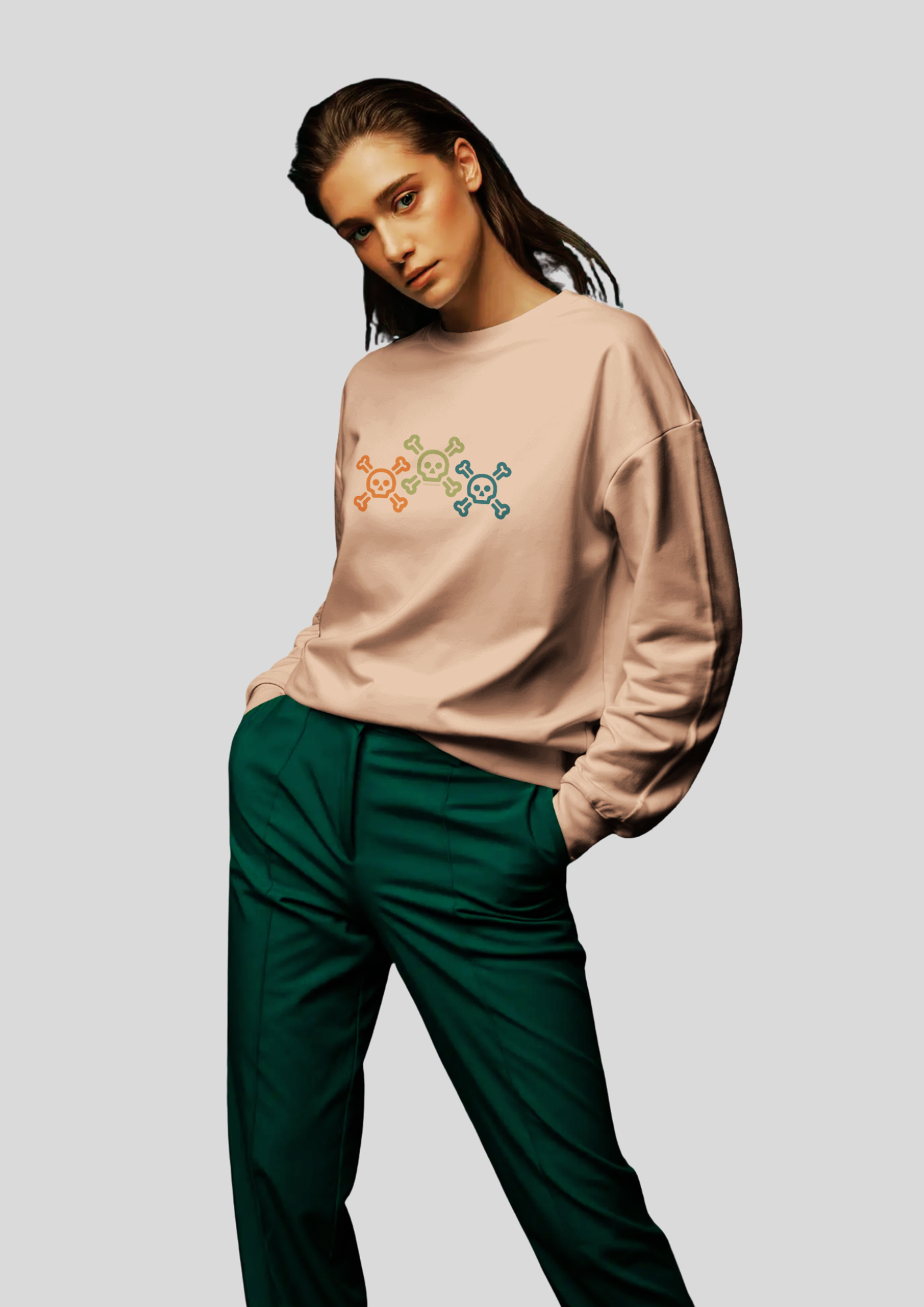 Sudadera unisex de algodón orgánico efecto lavado (sin felpa interior)