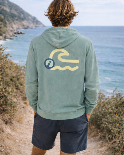 Sudadera con capucha unisex de algodón orgánico efecto lavado (sin felpa interior)