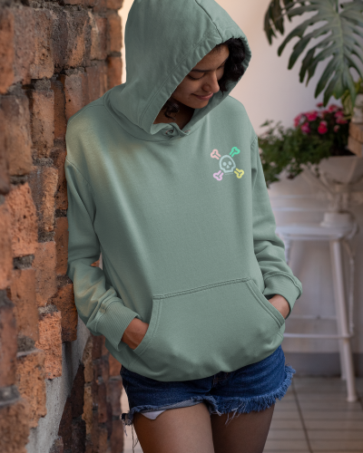 Sudadera con capucha unisex de algodón orgánico efecto lavado (sin felpa interior)