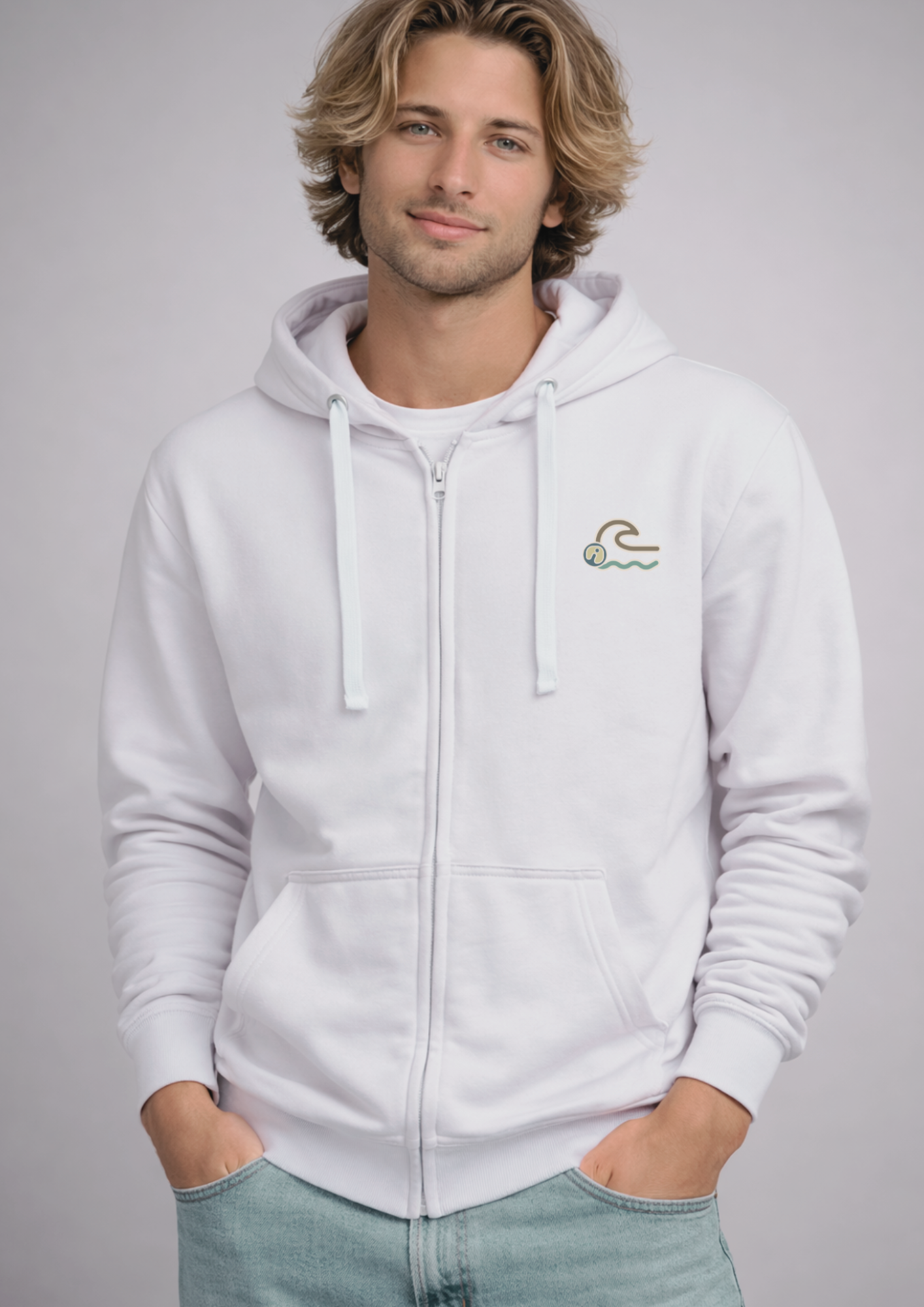 Sudadera unisex con capucha y cremallera (sin felpa interior)