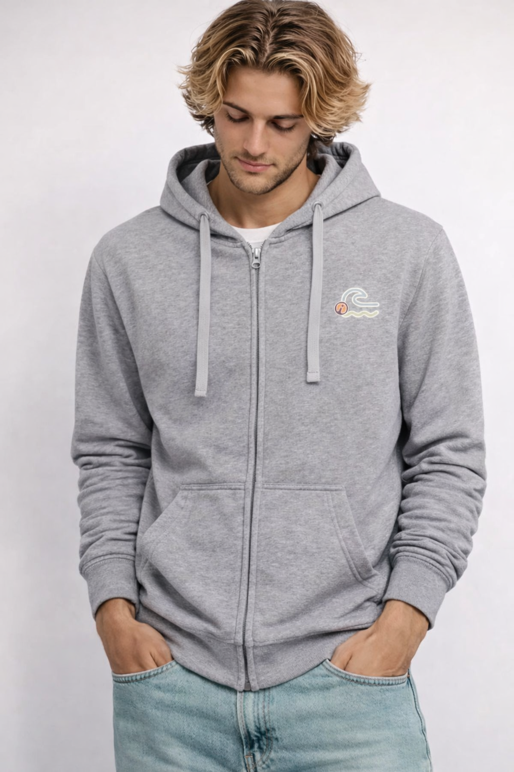 Sudadera unisex con capucha y cremallera (sin felpa interior)