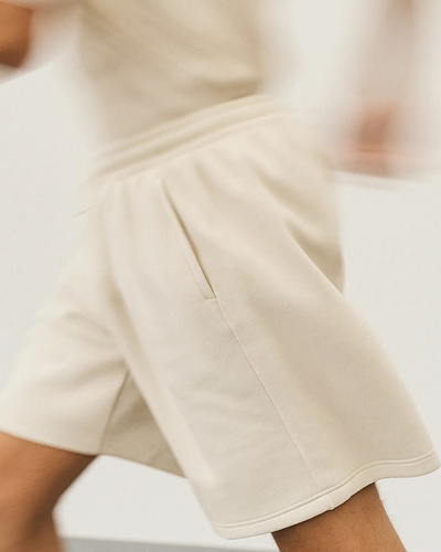 Pantalón corto sin felpa 320 g/m² en algodón orgánico peinado