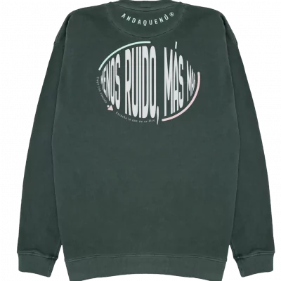 Sudadera cápsula ANDAQUENÓ® – MENOS RUIDO, MAS MAR | Stone Wash · Algodón orgánico 100% hecho en España